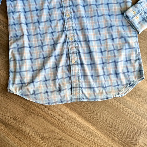Southern Tide Medium Performance Button Down Shirt Light Blue Plaid - Picture 12 of 14